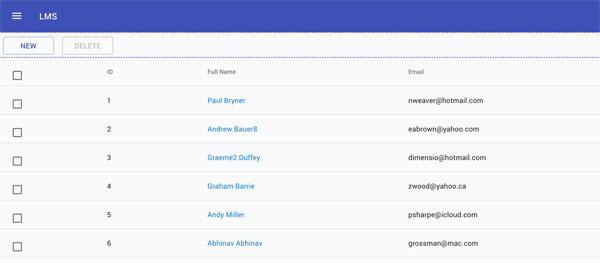 Screenshot of Learning Management System project website