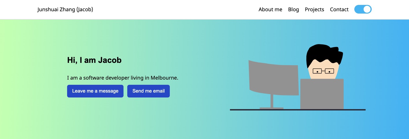 Screenshot of Portfolio website project website